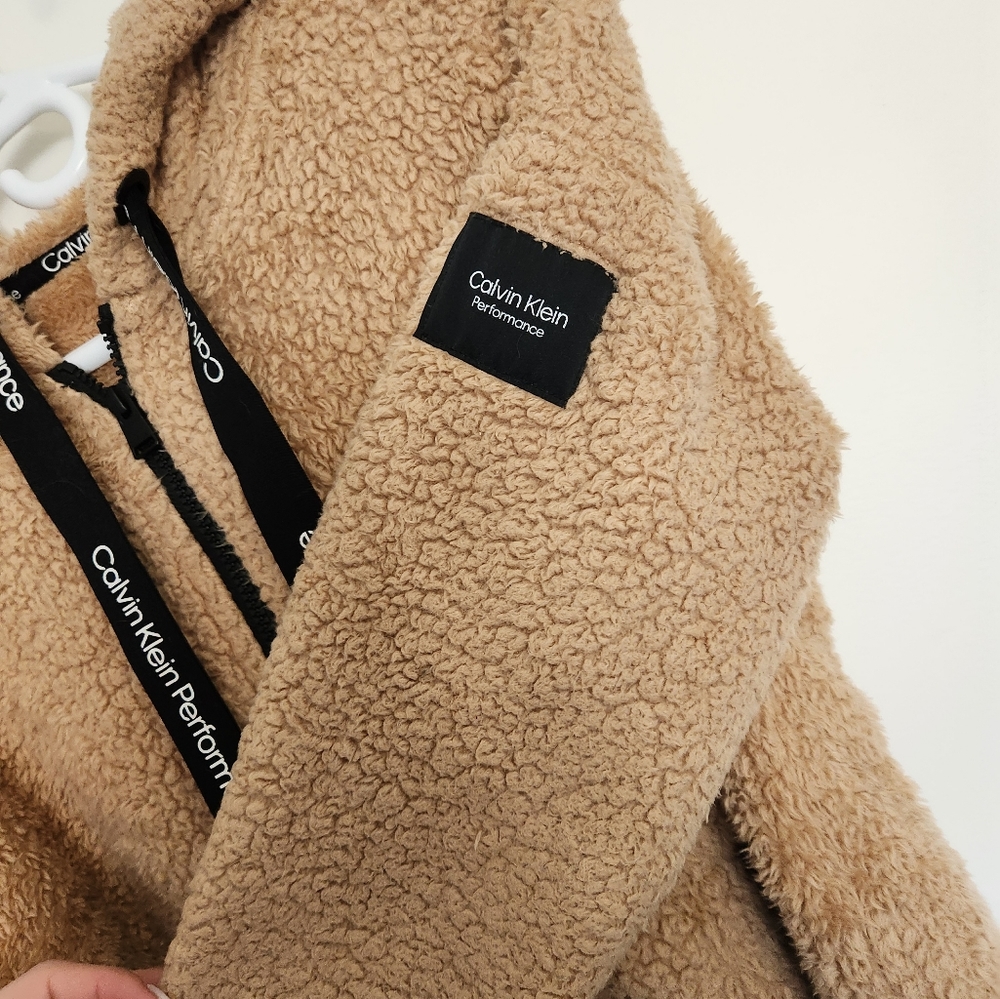 Calvin Klein Sherpa Zip Up Sweater M - Picture 3 of 6